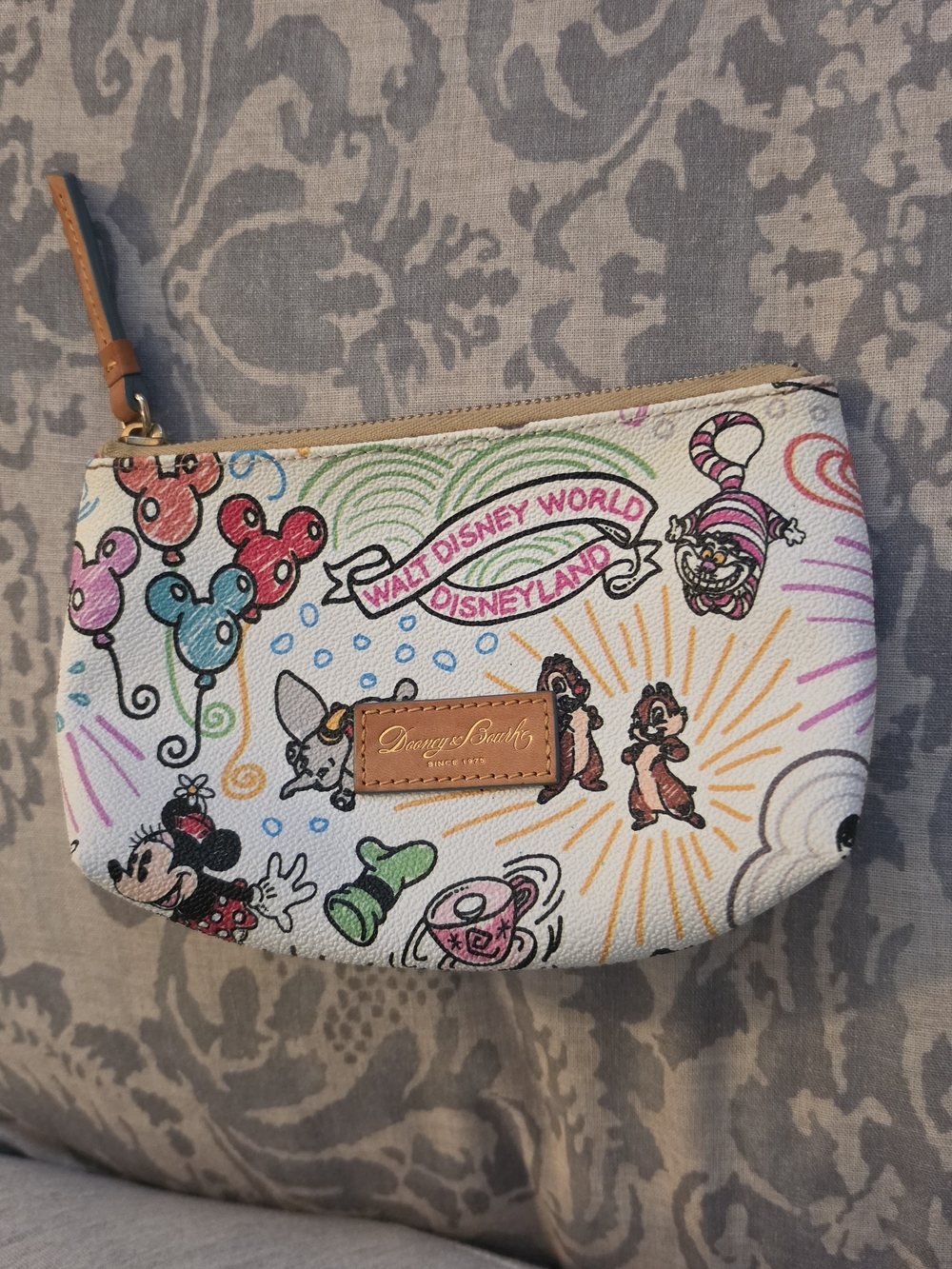Dooney & Bourke White  Sketch Print Cosmetic/coin Bag